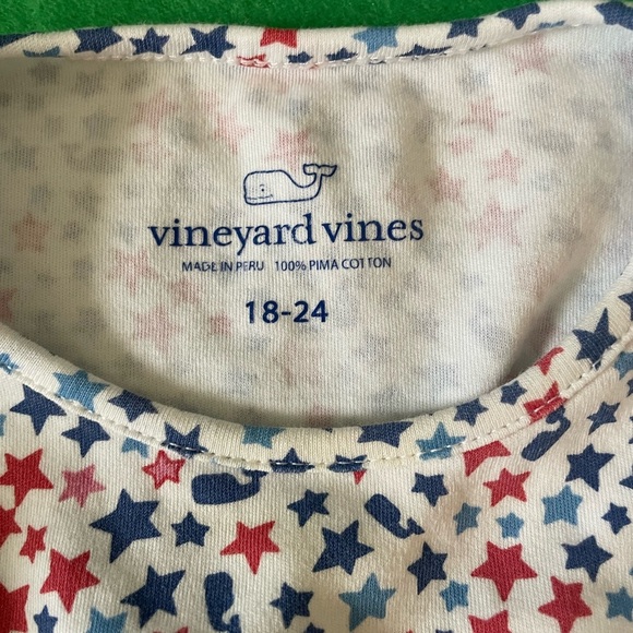 Vineyard Vines Baby Girls Star Print Red, White & Blue Body Suit Dress-18-24M - Picture 4 of 6